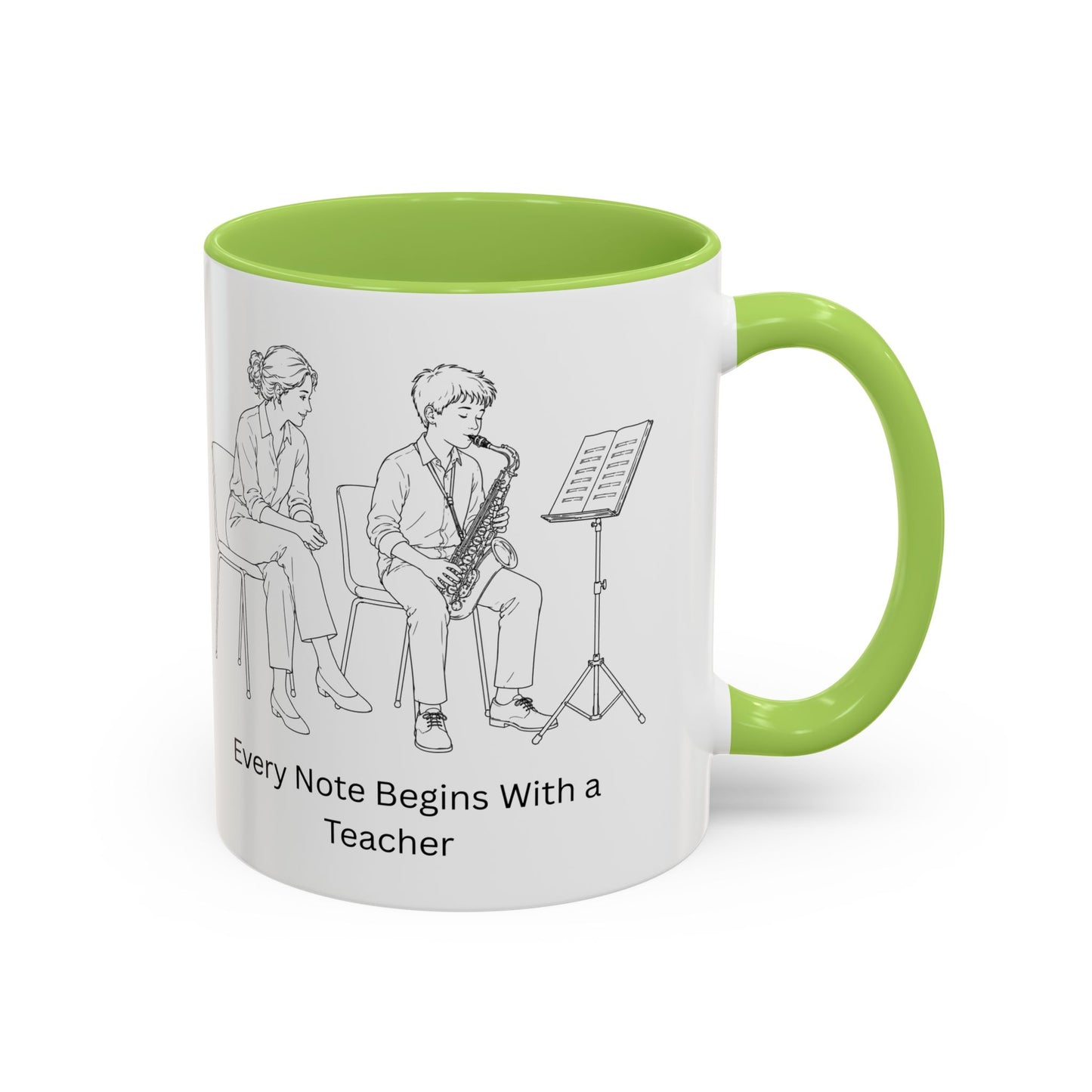 Saxaphone Teacher Coffee Mug — Every Note Begins With a Teacher