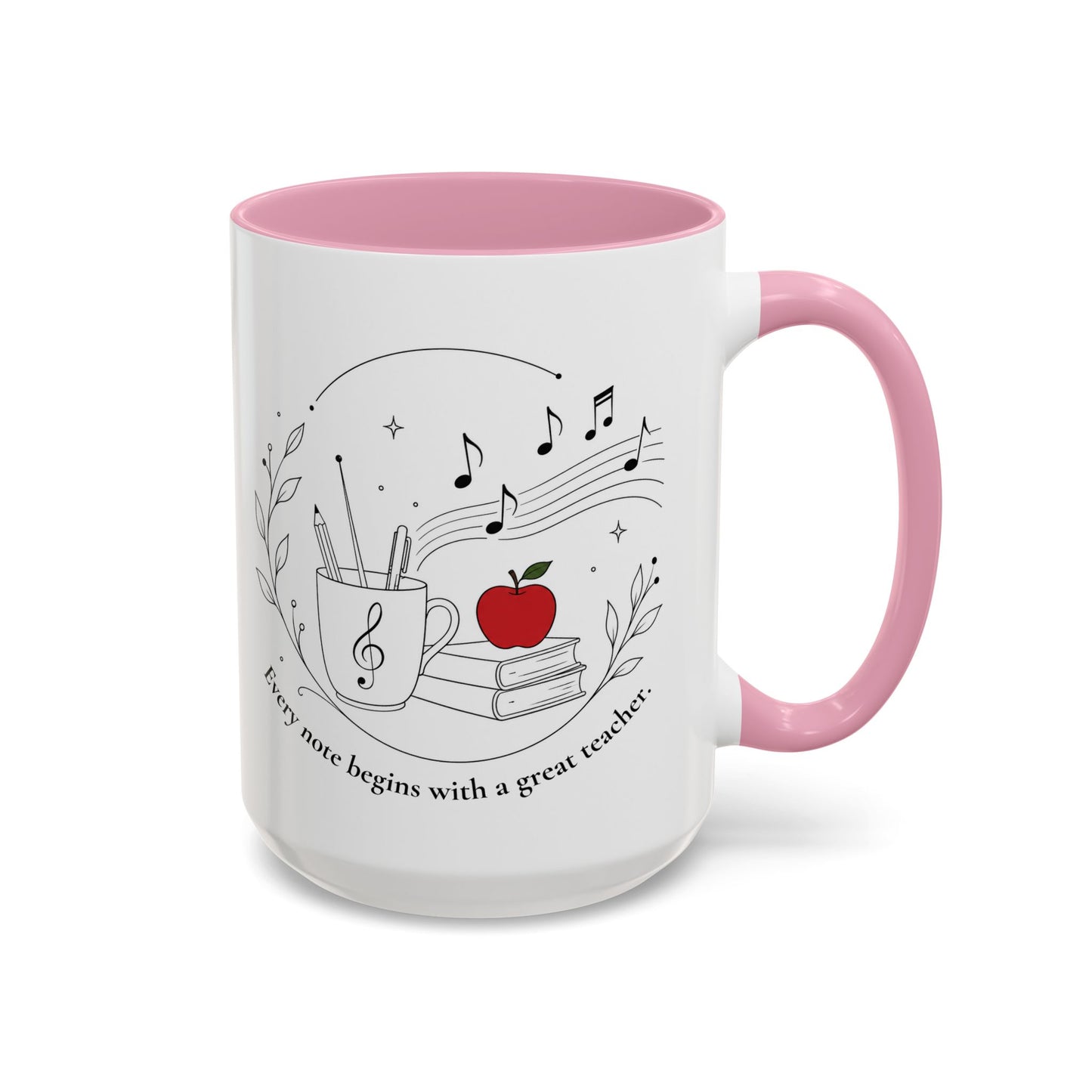 Teacher Appreciation Music Mug (11oz/15oz) — "Every note begins with a great teacher"