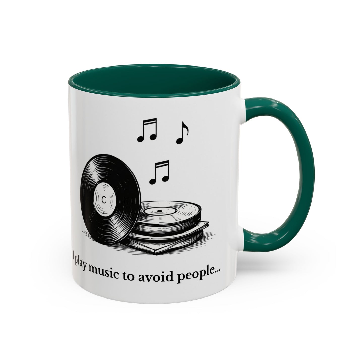 Music Lover Mug — "I Play Music to Avoid People" Ceramic Coffee Cup (11oz, 15oz)