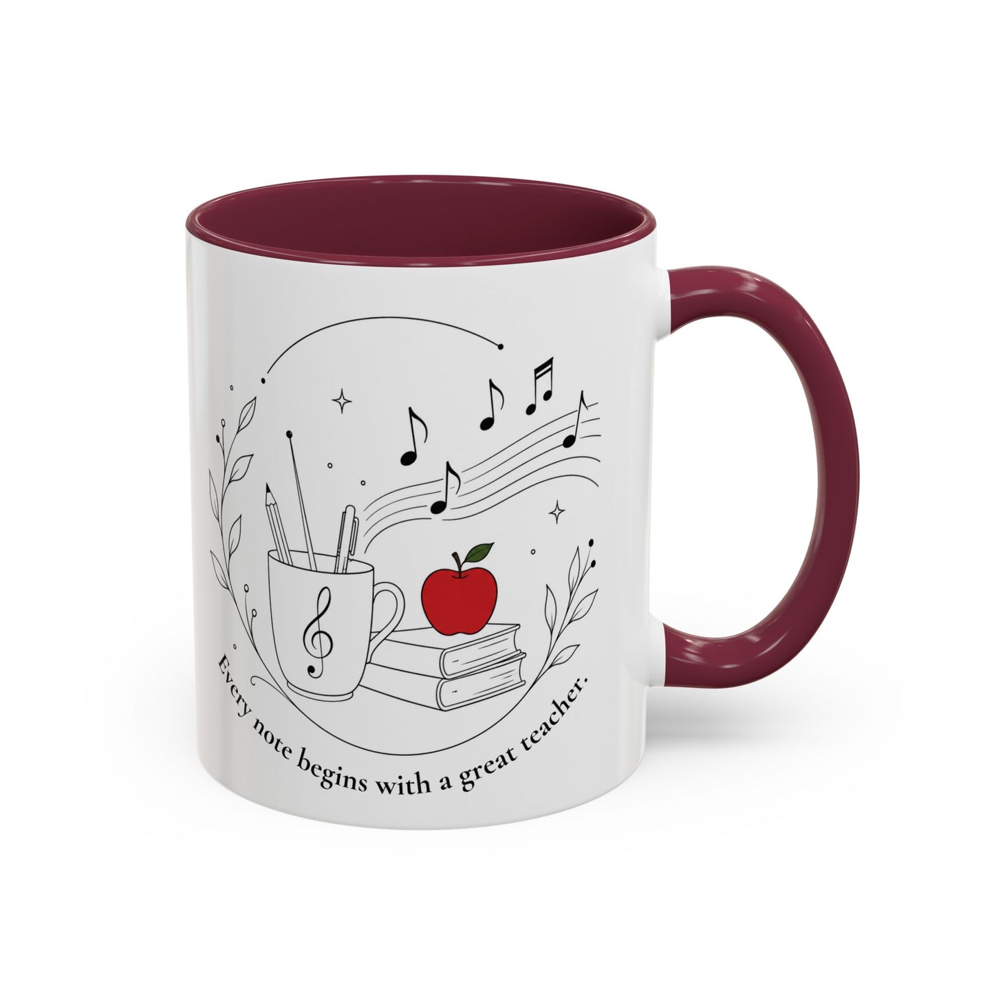 Teacher Appreciation Music Mug (11oz/15oz) — "Every note begins with a great teacher"