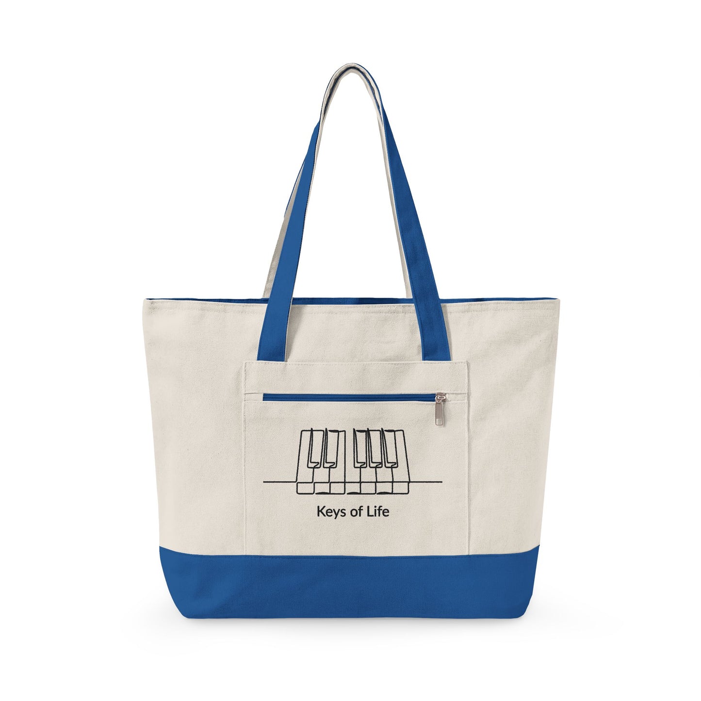Keys of Life Keyboard Lover Zippered Canvas Tote