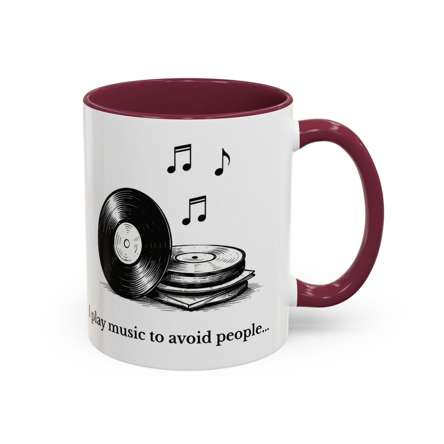 Music Lover Mug — "I Play Music to Avoid People" Ceramic Coffee Cup (11oz, 15oz)