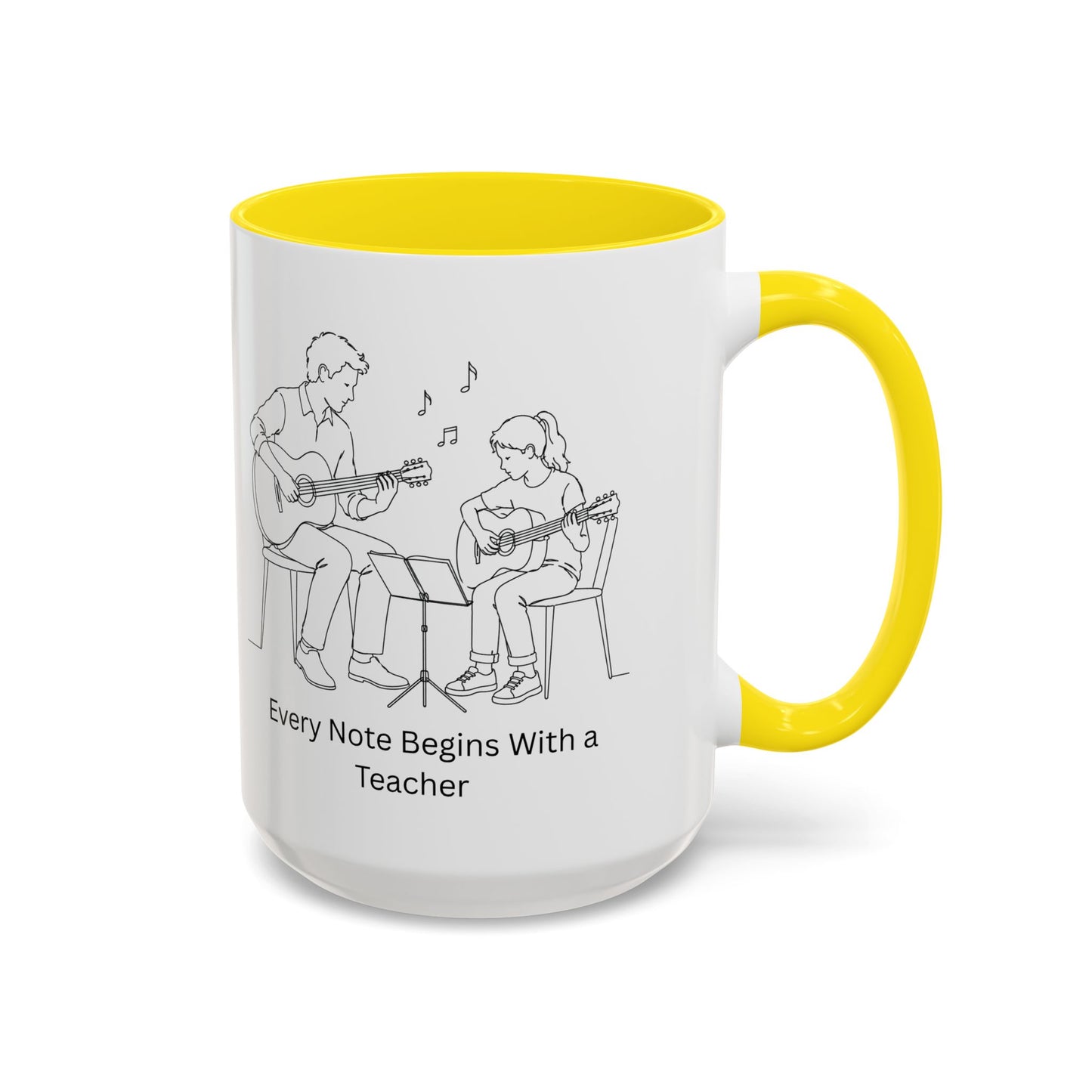 Guitar Teacher Coffee Mug - Every Note Begins With a Teacher