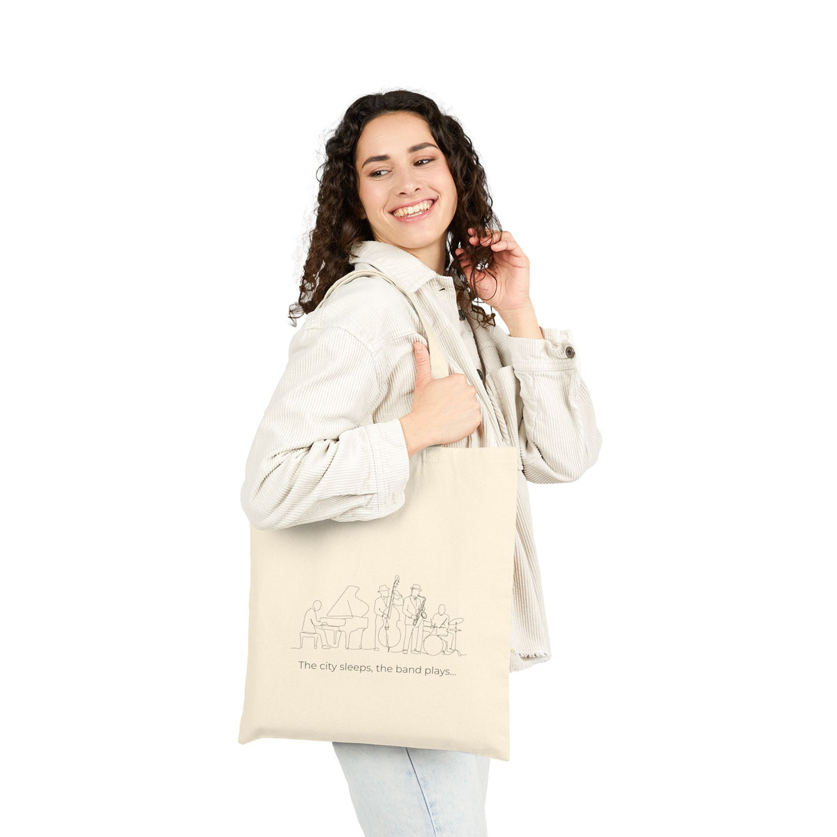 Jazz Band minimal design tote bag