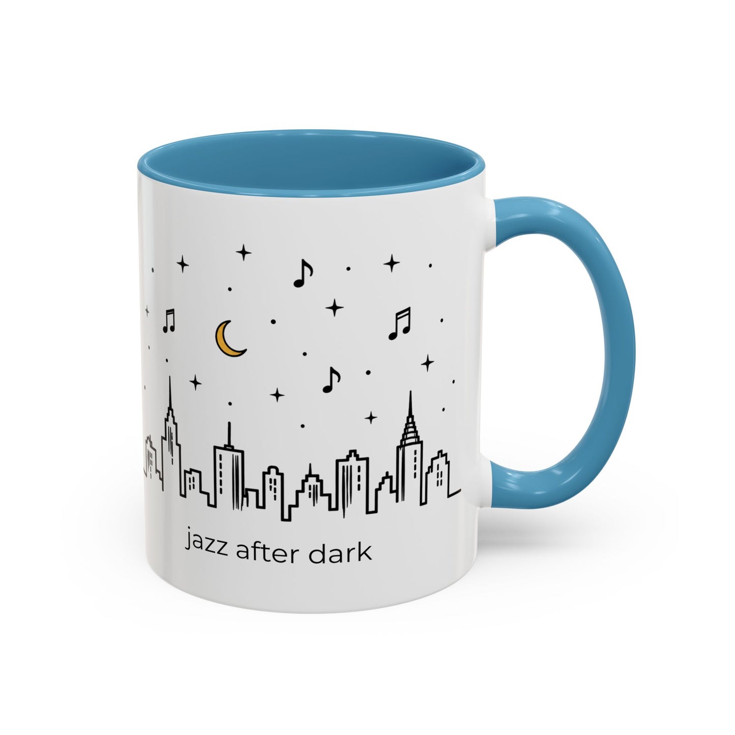 Jazz After Dark Coffee Mug — City Skyline Accent Mug (11/15oz)