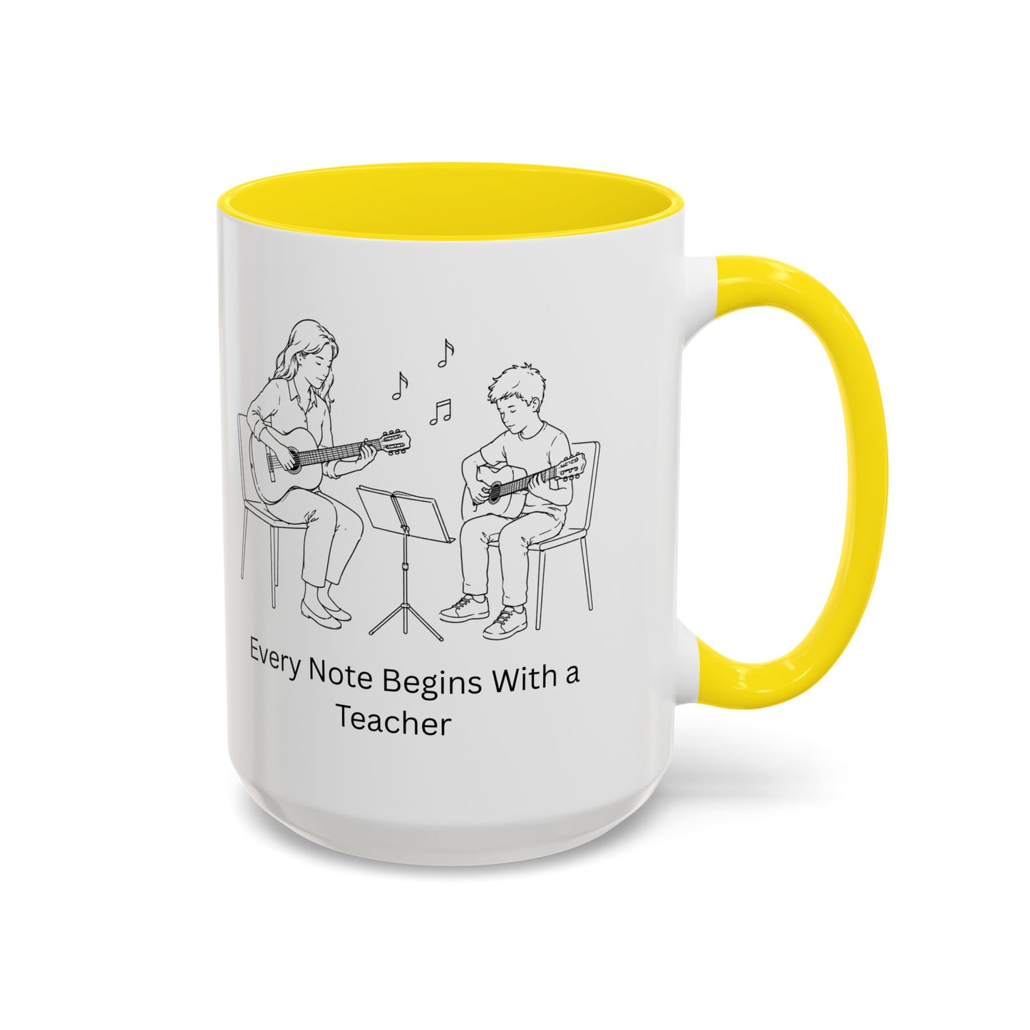 Guitar Teacher Coffee Mug - Every Note Begins With a Teacher