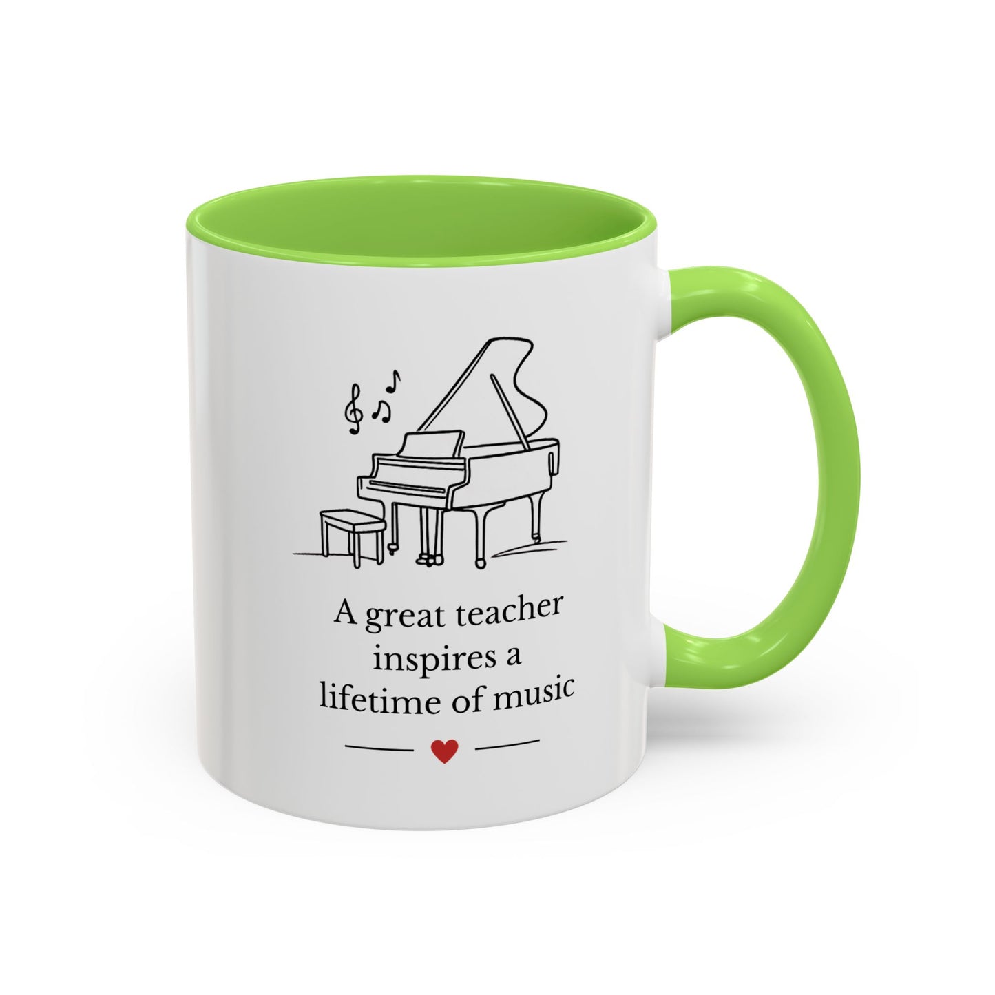 Music Teacher Mug — “A great teacher inspires a lifetime of music”