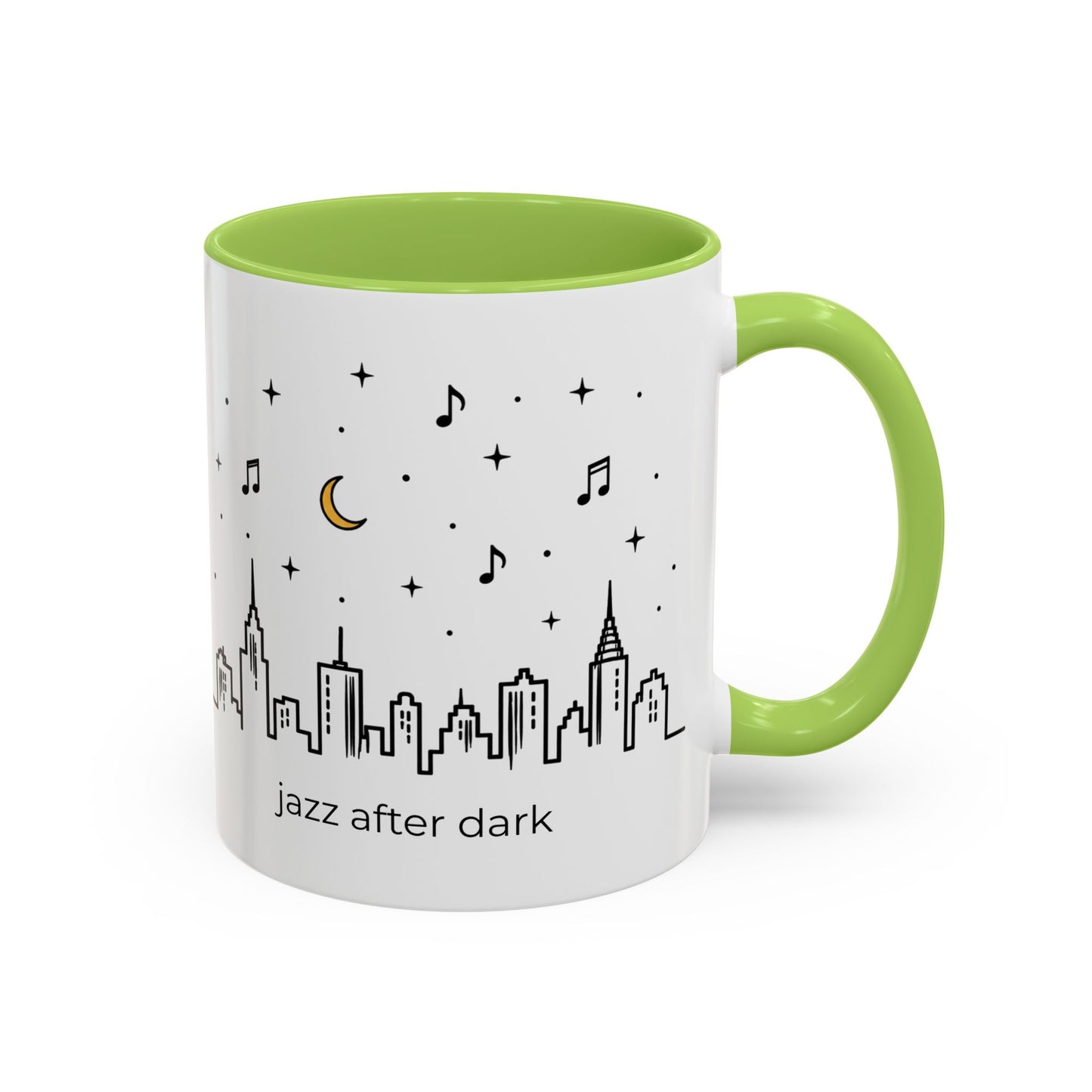 Jazz After Dark Coffee Mug — City Skyline Accent Mug (11/15oz)