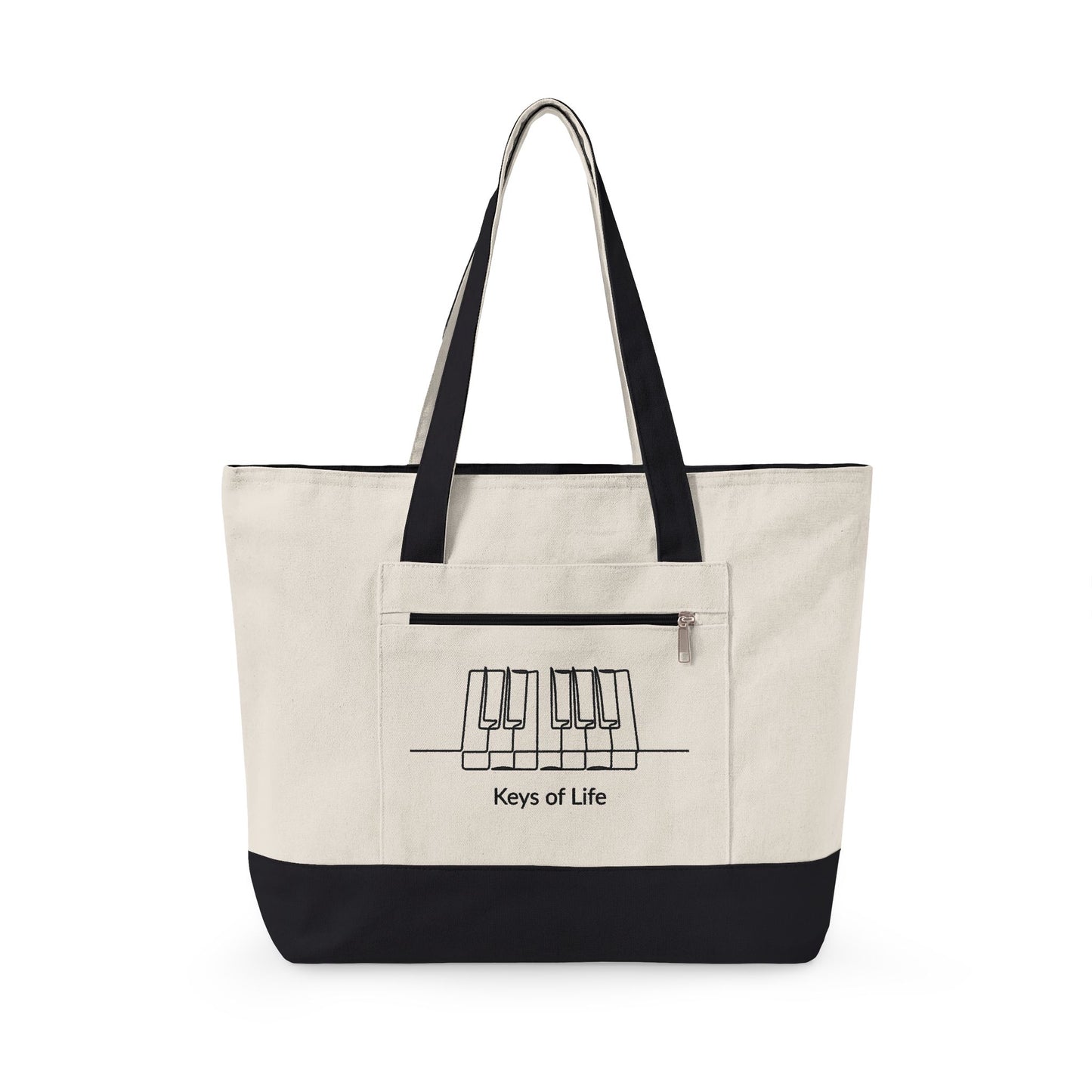 Keys of Life Keyboard Lover Zippered Canvas Tote