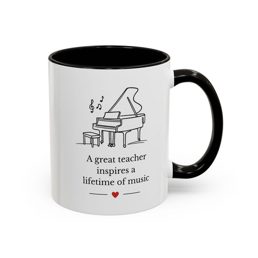 Music Teacher Mug — “A great teacher inspires a lifetime of music”