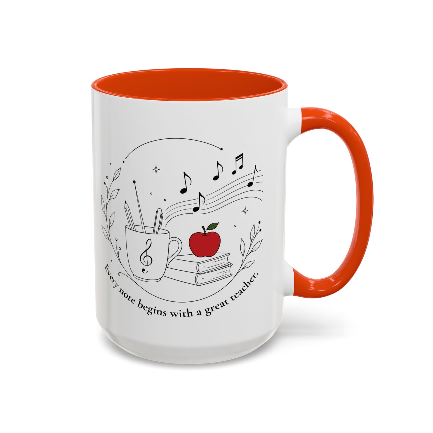Teacher Appreciation Music Mug (11oz/15oz) — "Every note begins with a great teacher"