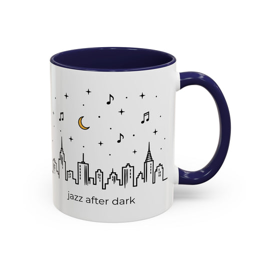 Jazz After Dark Coffee Mug — City Skyline Accent Mug (11/15oz)