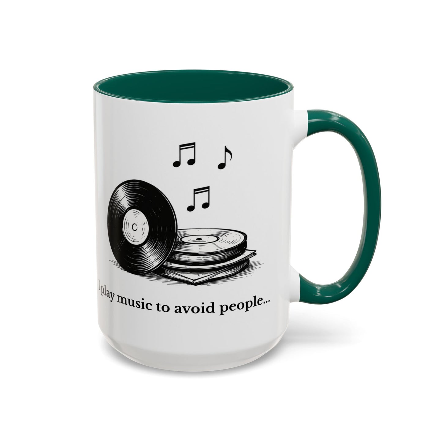 Music Lover Mug — "I Play Music to Avoid People" Ceramic Coffee Cup (11oz, 15oz)
