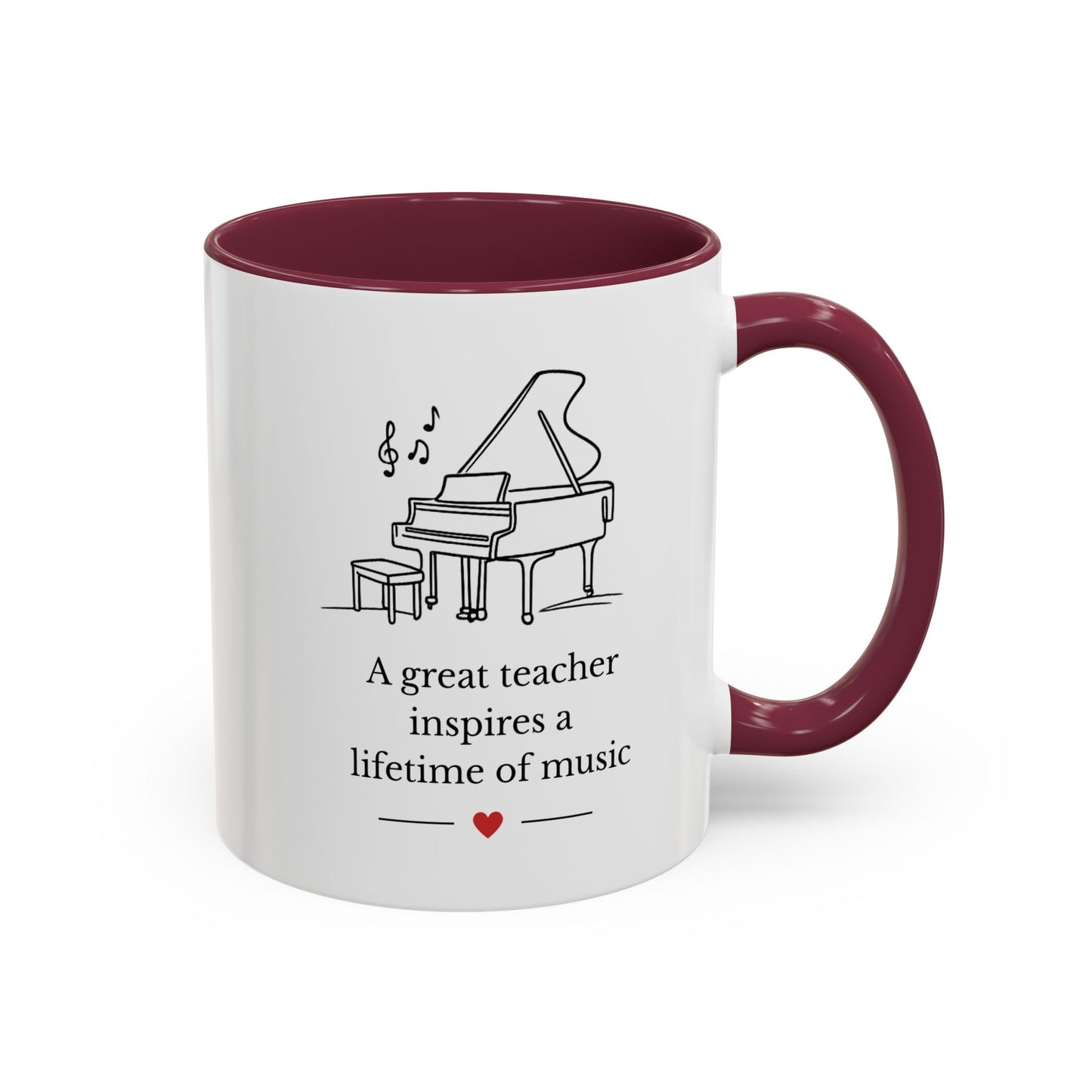 Music Teacher Mug — “A great teacher inspires a lifetime of music”