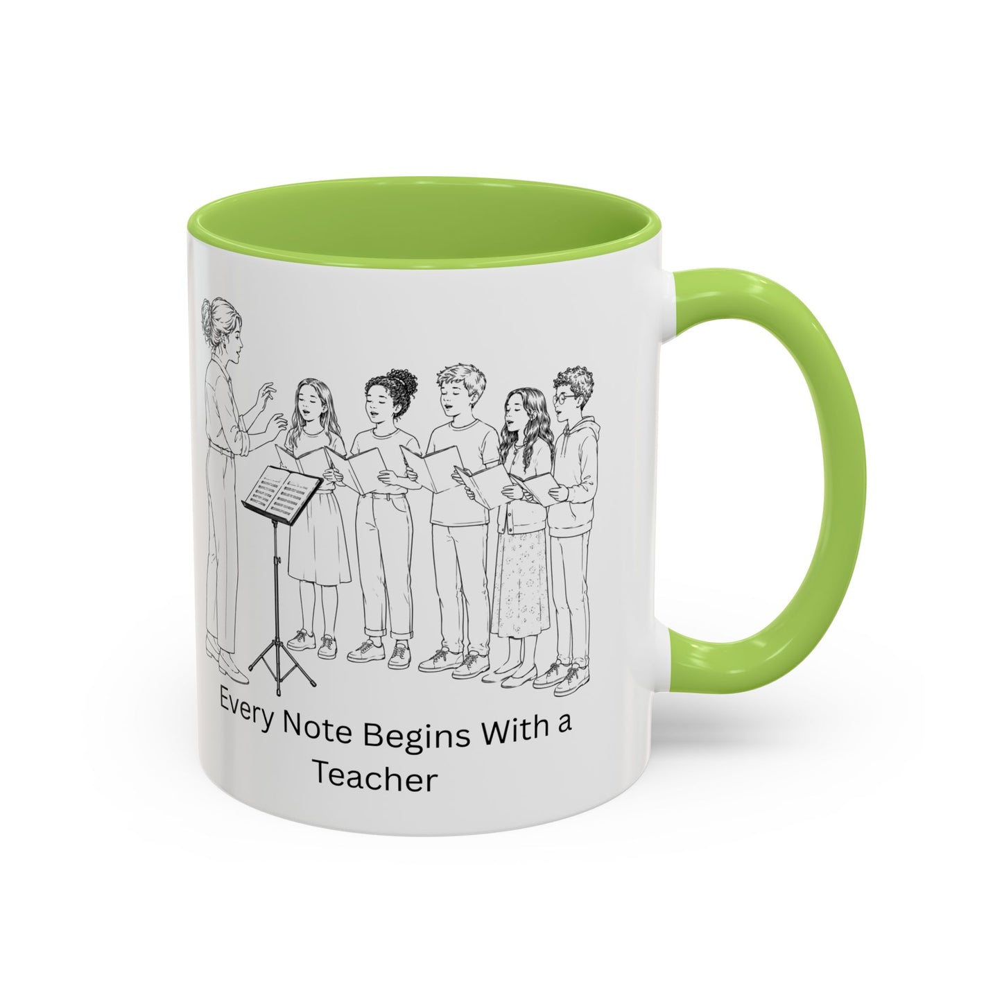 Choir Director Coffee Mug - Every Note Begins With a Teacher