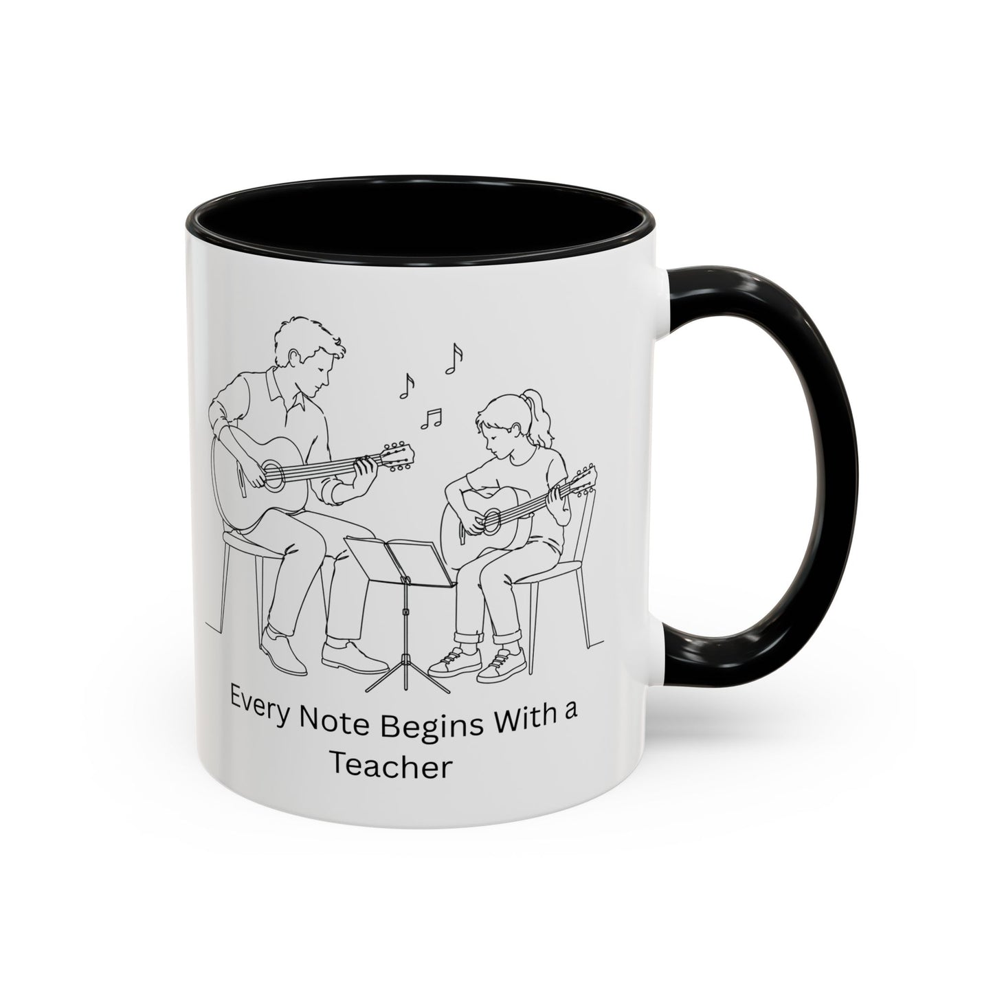 Guitar Teacher Coffee Mug - Every Note Begins With a Teacher