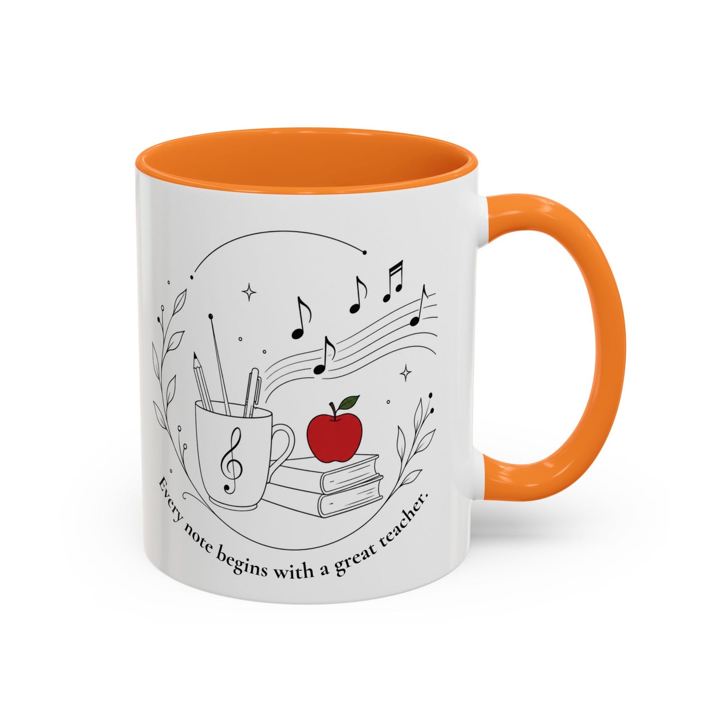 Teacher Appreciation Music Mug (11oz/15oz) — "Every note begins with a great teacher"