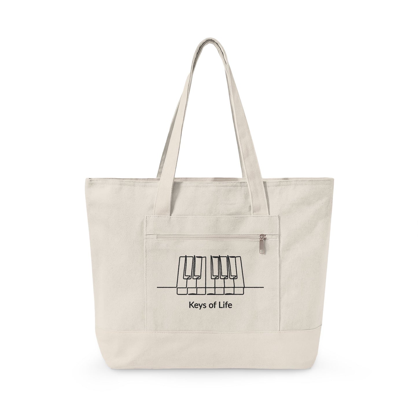 Keys of Life Keyboard Lover Zippered Canvas Tote