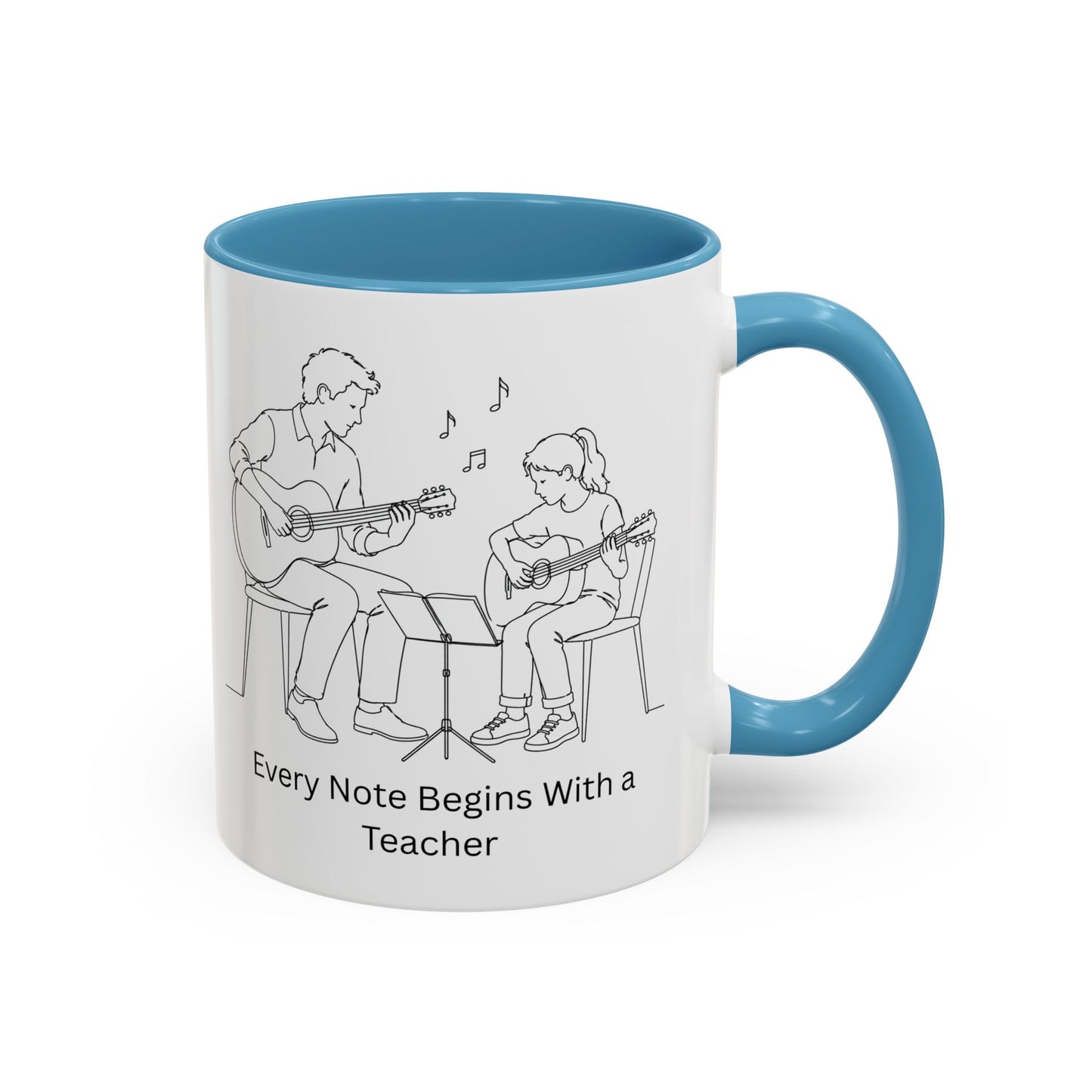Guitar Teacher Coffee Mug - Every Note Begins With a Teacher