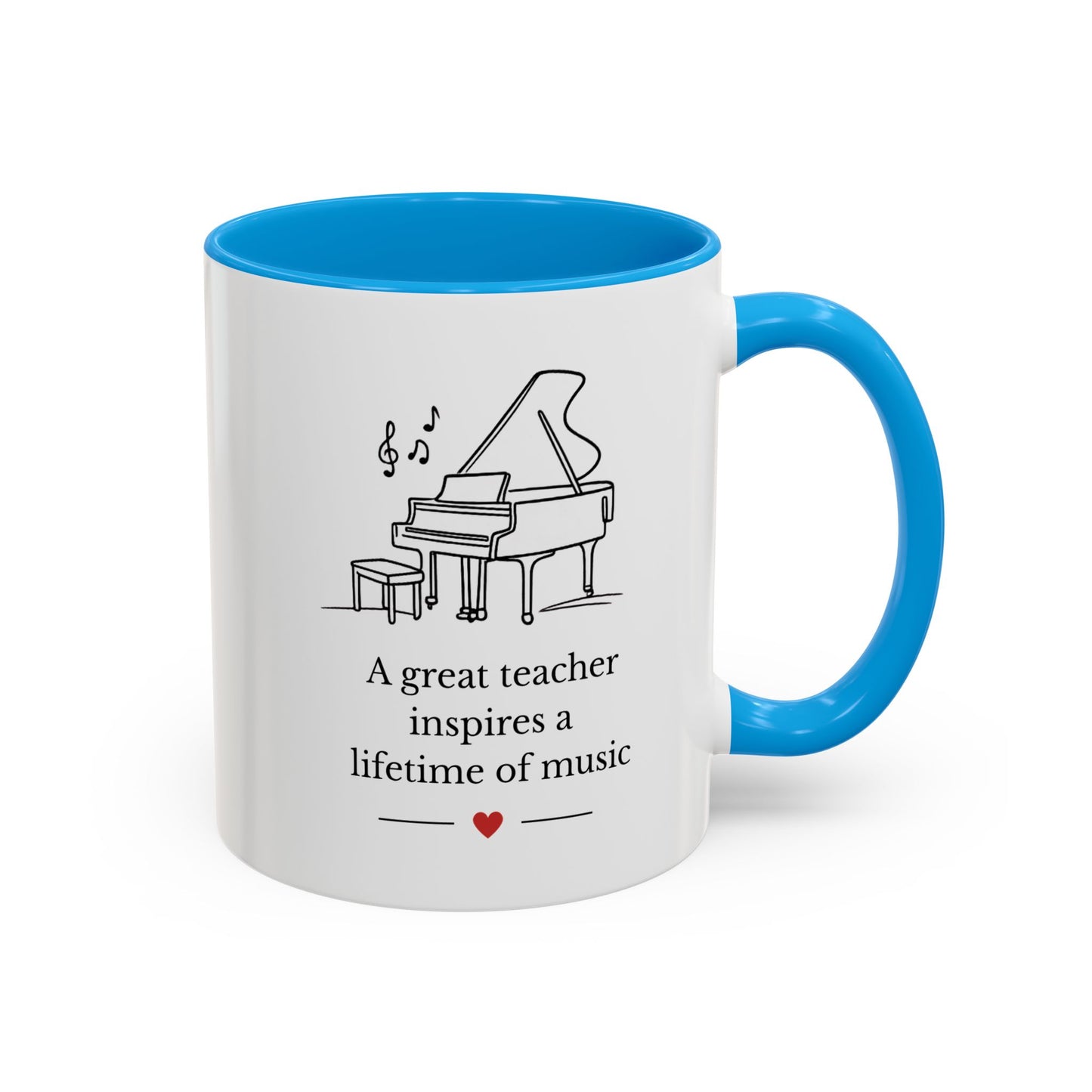 Music Teacher Mug — “A great teacher inspires a lifetime of music”
