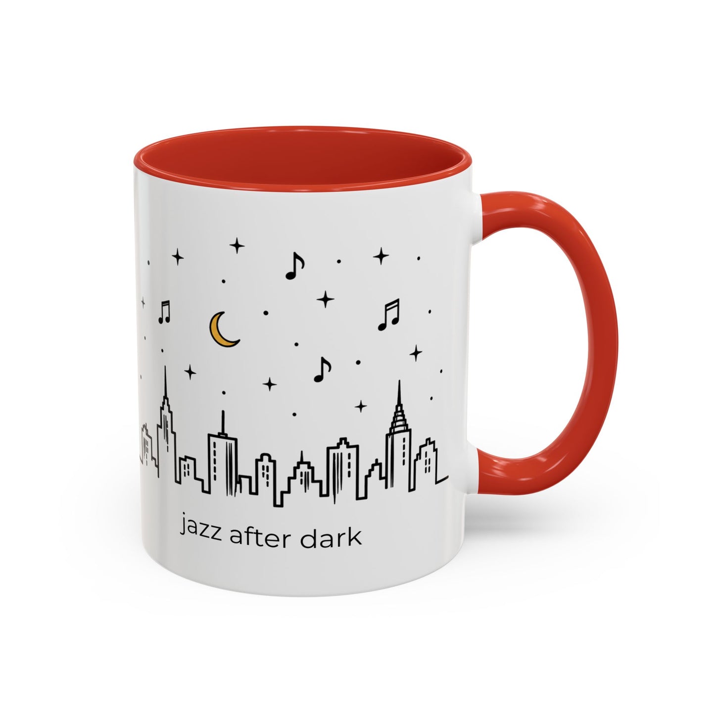 Jazz After Dark Coffee Mug — City Skyline Accent Mug (11/15oz)