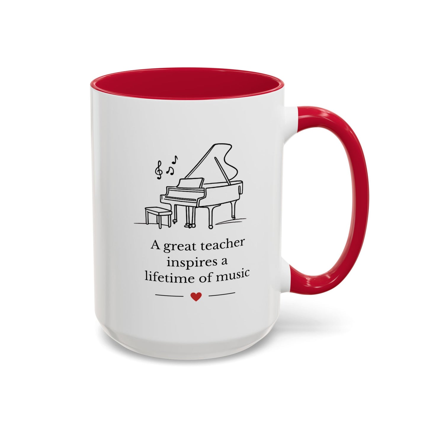 Music Teacher Mug — “A great teacher inspires a lifetime of music”