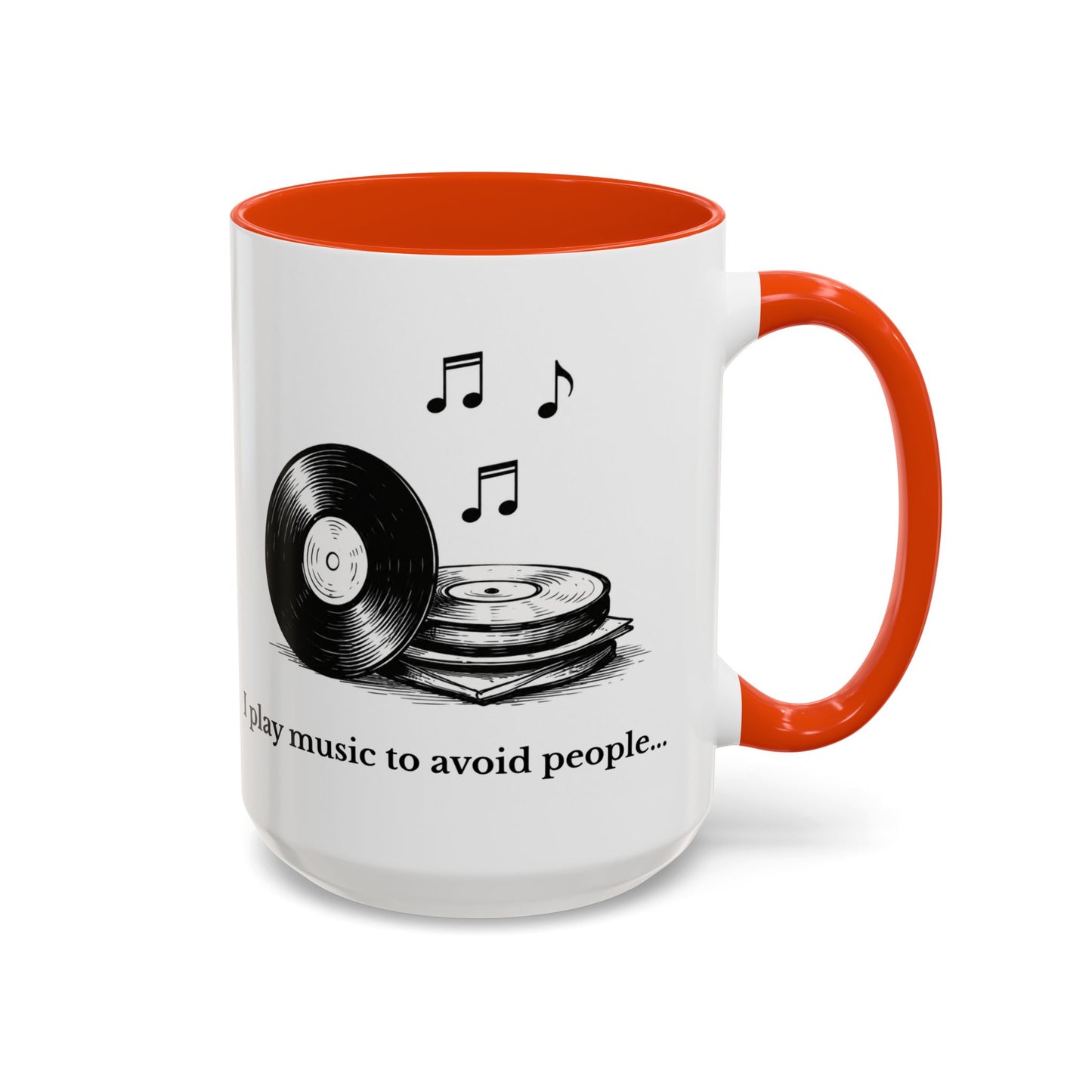 Music Lover Mug — "I Play Music to Avoid People" Ceramic Coffee Cup (11oz, 15oz)