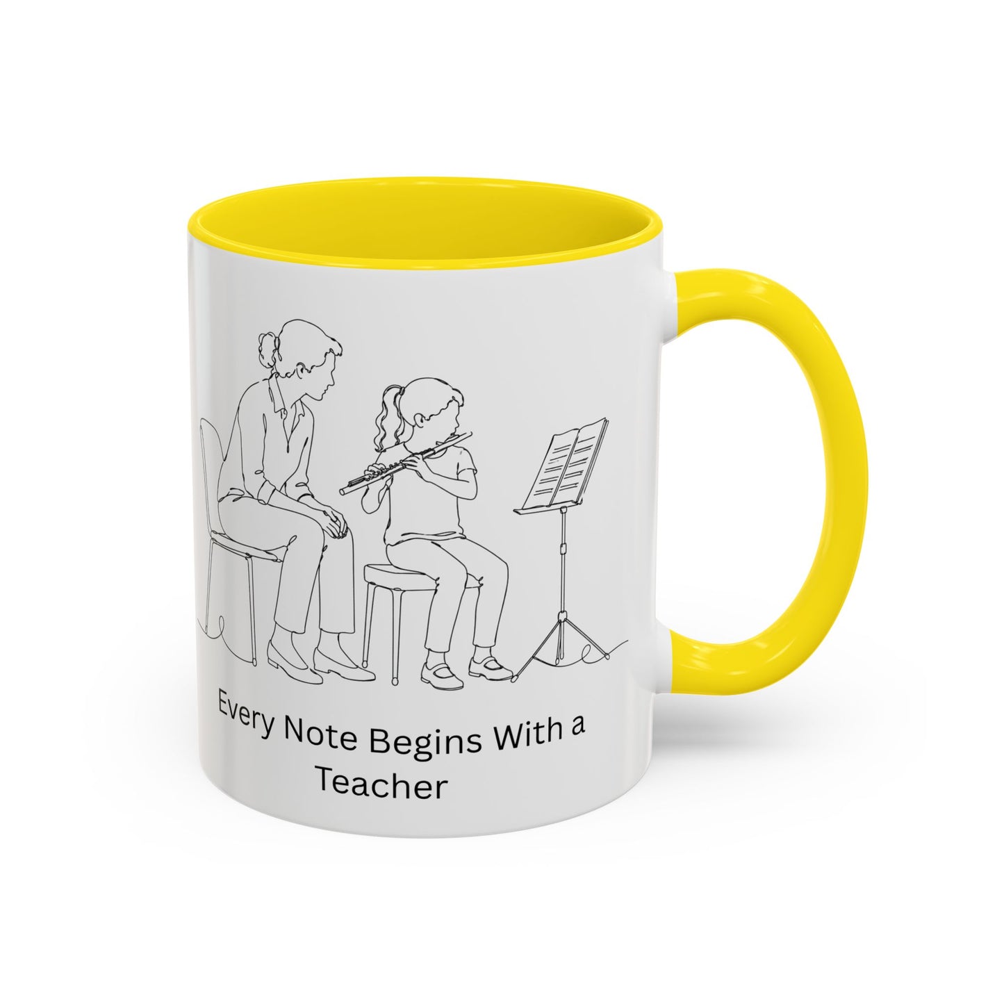 Flute Teacher Coffee Mug — Every Note Begins With a Teacher
