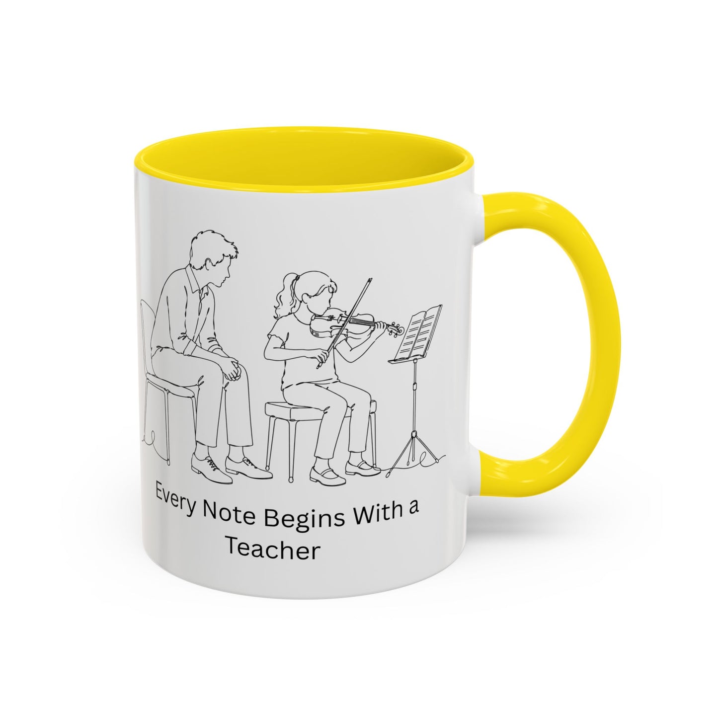 Violin Teacher Coffee Mug - Every Note Begins With a Teacher