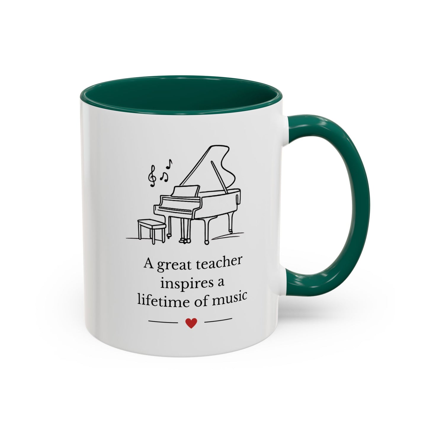 Music Teacher Mug — “A great teacher inspires a lifetime of music”