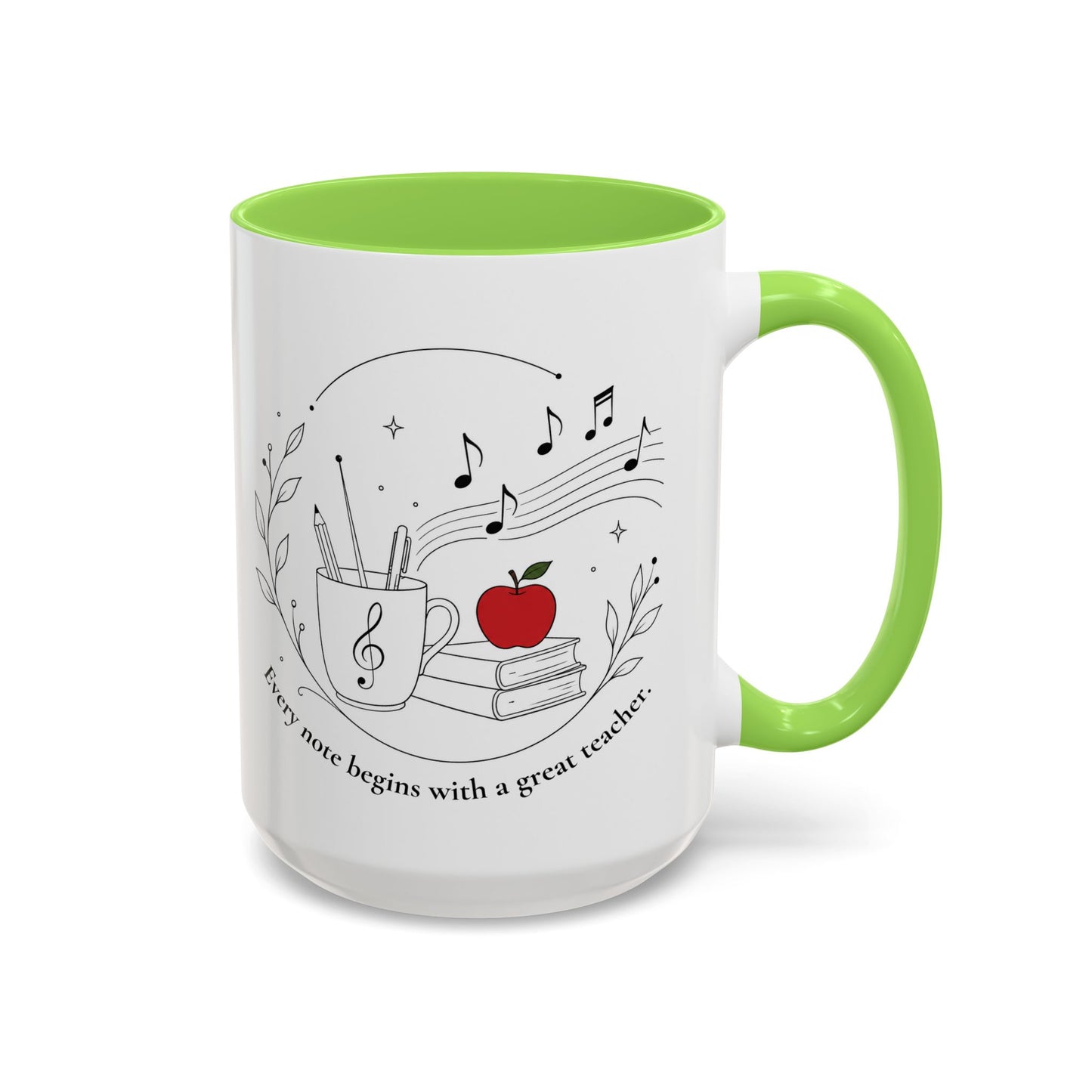 Teacher Appreciation Music Mug (11oz/15oz) — "Every note begins with a great teacher"