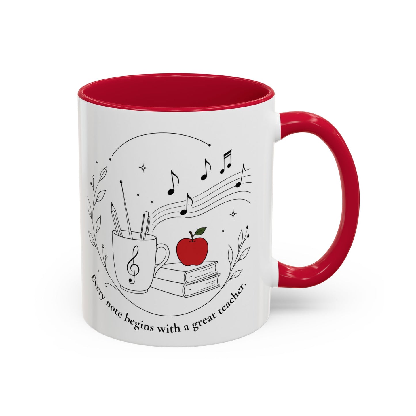 Teacher Appreciation Music Mug (11oz/15oz) — "Every note begins with a great teacher"