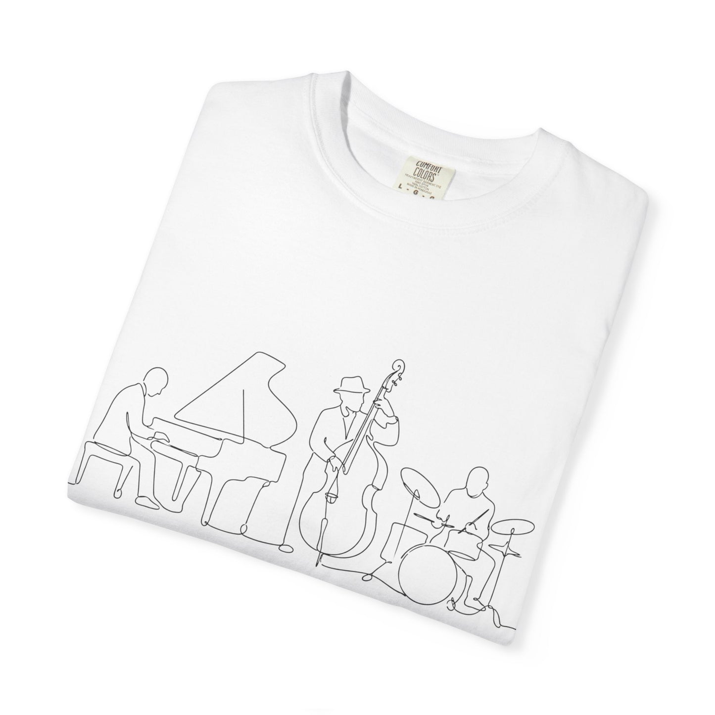 Jazz Band Line Art T-Shirt — "The City Sleeps" Minimal Music Tee