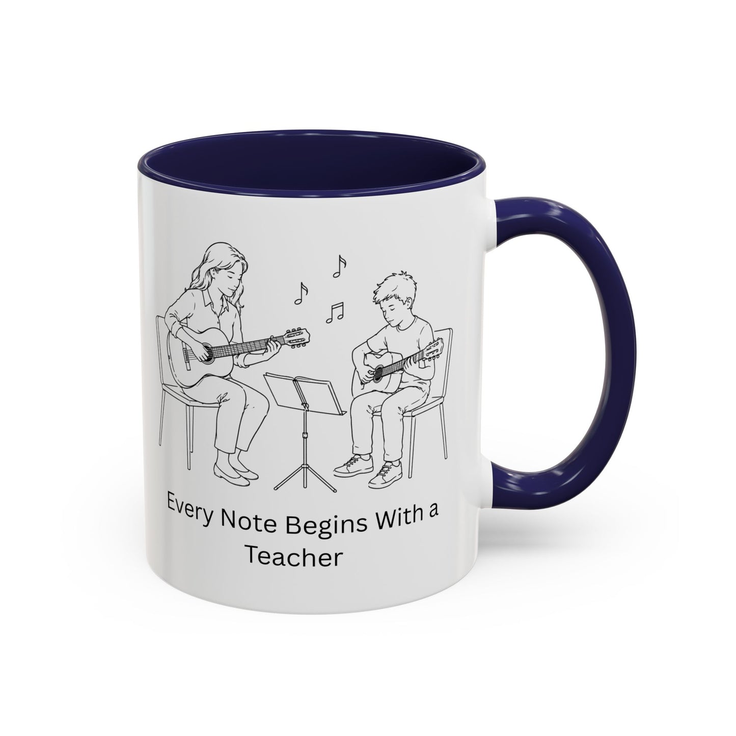Guitar Teacher Coffee Mug - Every Note Begins With a Teacher