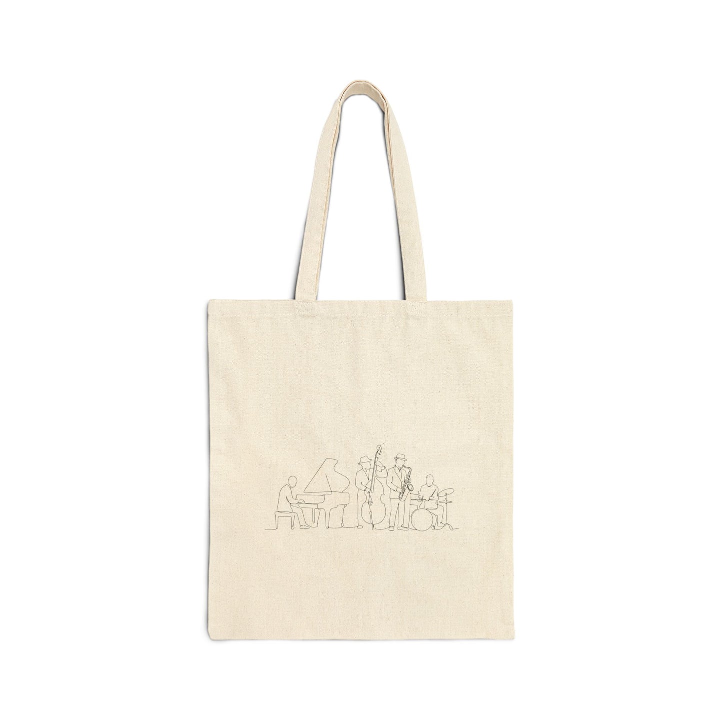 Canvas Tote Bag — Minimal Beach Sketch Cotton Shopper
