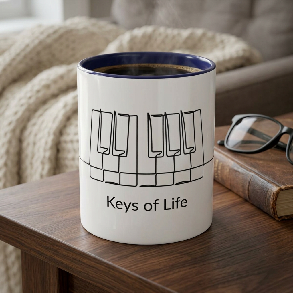 Keys of Life Piano Coffee Mug — Musician Gift Accent Mug (11/15oz)