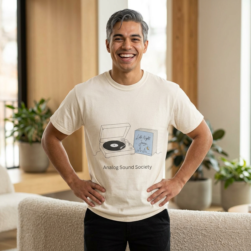 Record Player T-Shirt — "Analog Sound Society" Retro Vinyl Tee