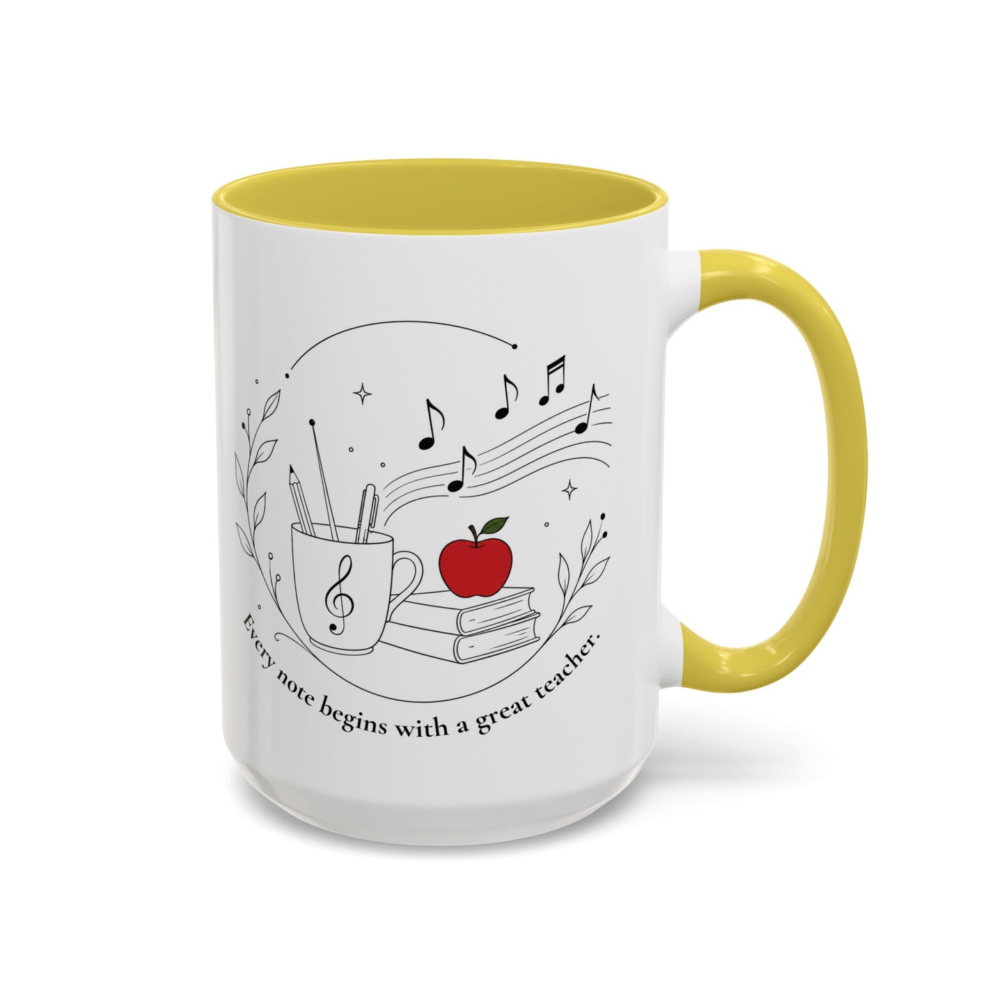Teacher Appreciation Music Mug (11oz/15oz) — "Every note begins with a great teacher"
