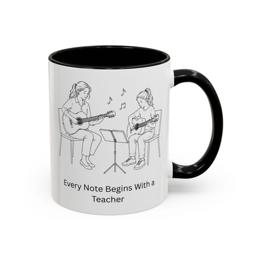 Guitar Teacher Coffee Mug - Every Note Begins With a Teacher