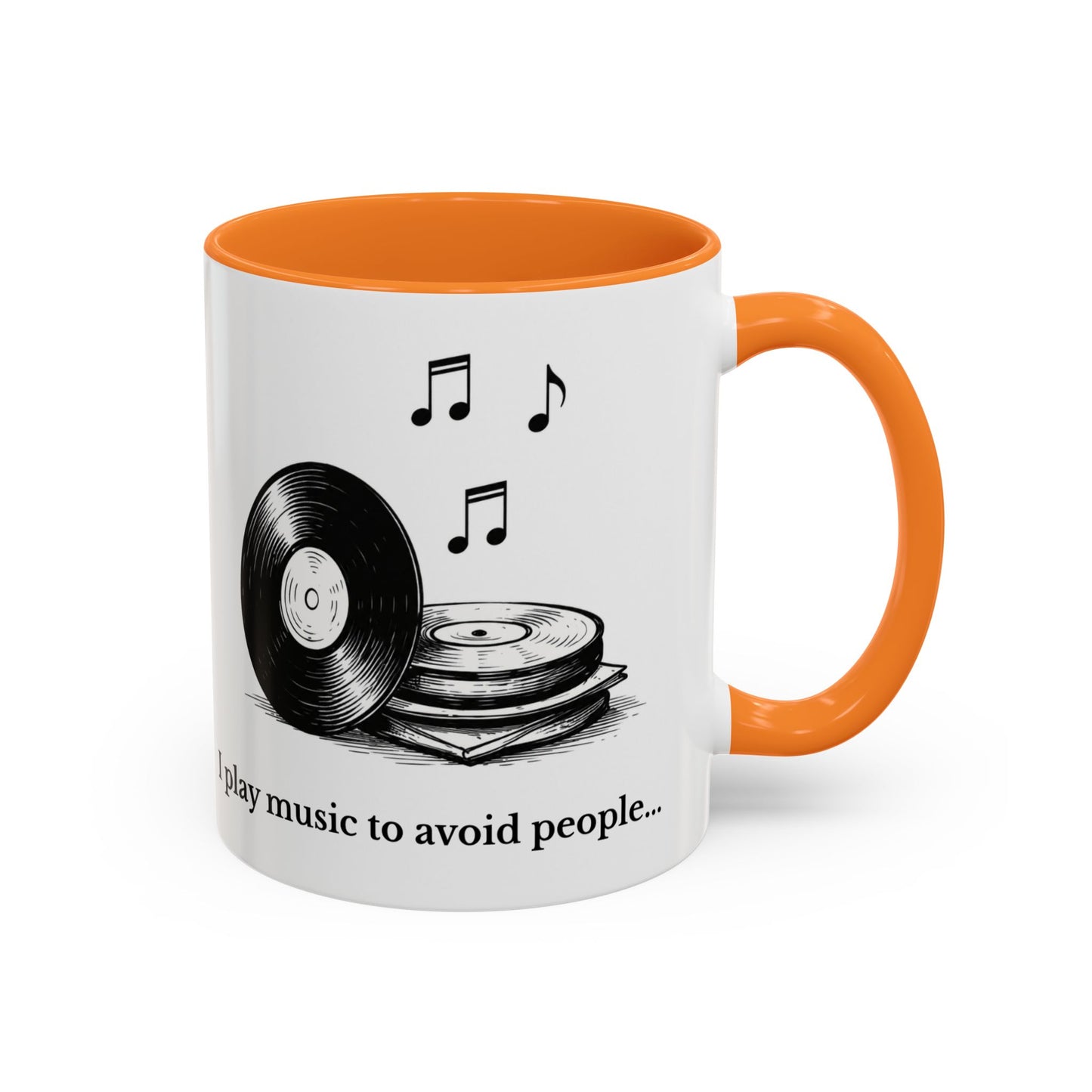 Music Lover Mug — "I Play Music to Avoid People" Ceramic Coffee Cup (11oz, 15oz)