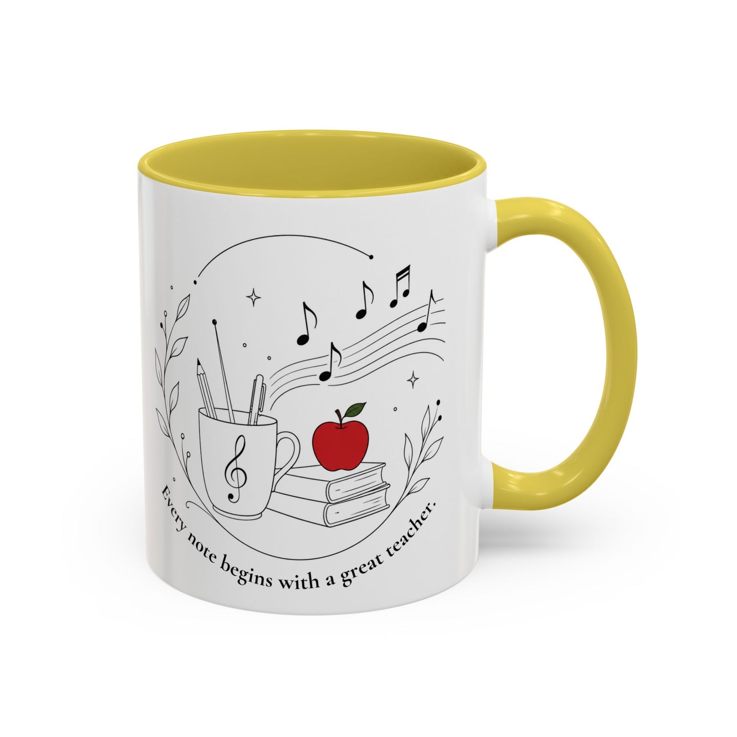 Teacher Appreciation Music Mug (11oz/15oz) — "Every note begins with a great teacher"
