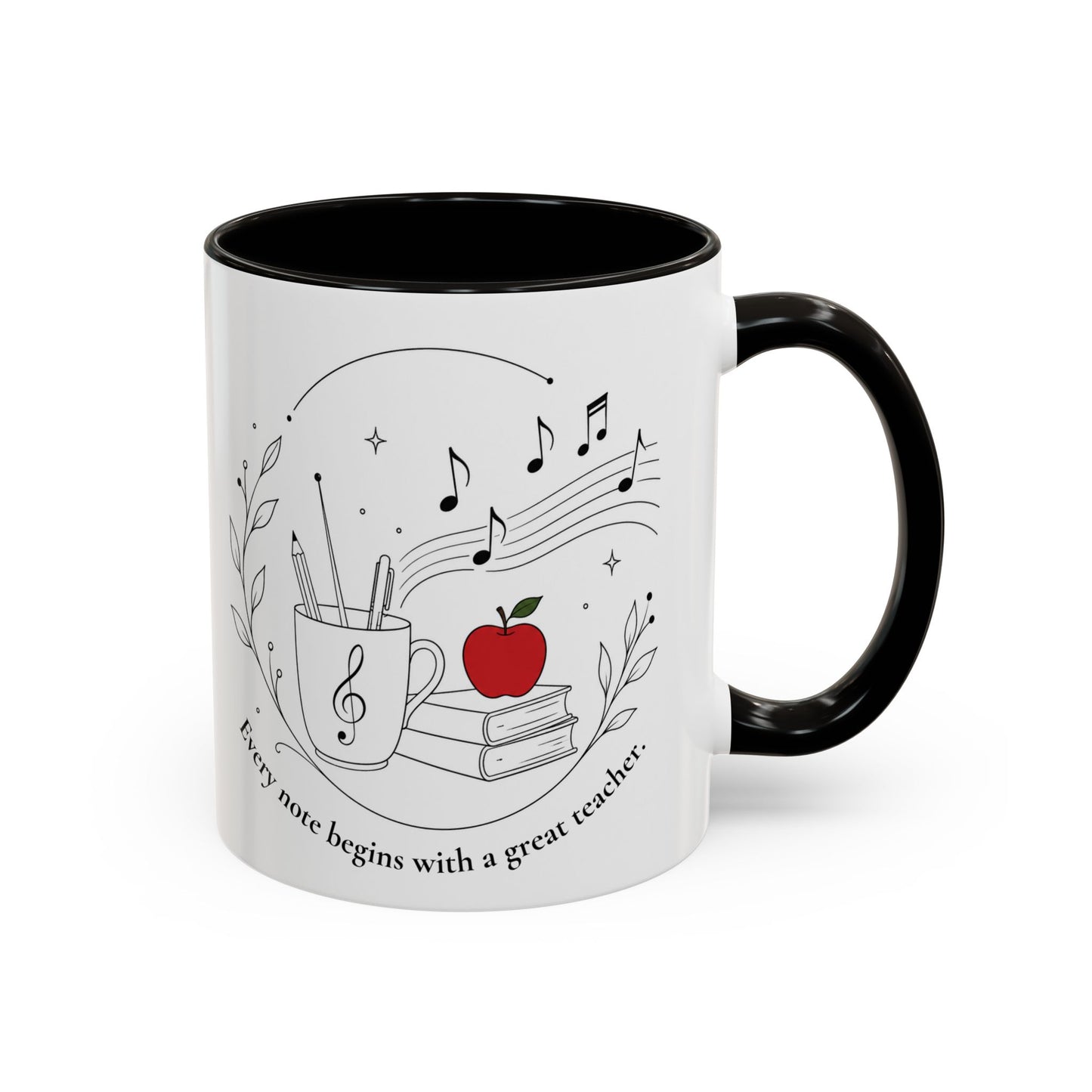 Teacher Appreciation Music Mug (11oz/15oz) — "Every note begins with a great teacher"