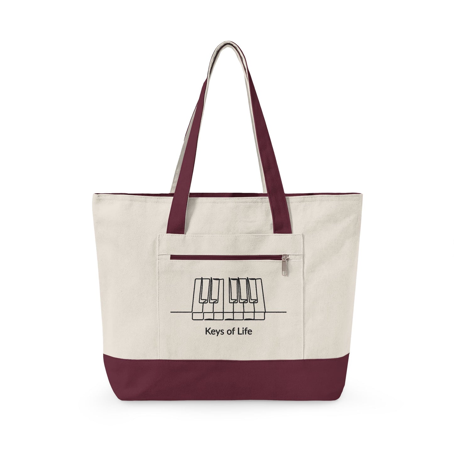 Keys of Life Keyboard Lover Zippered Canvas Tote