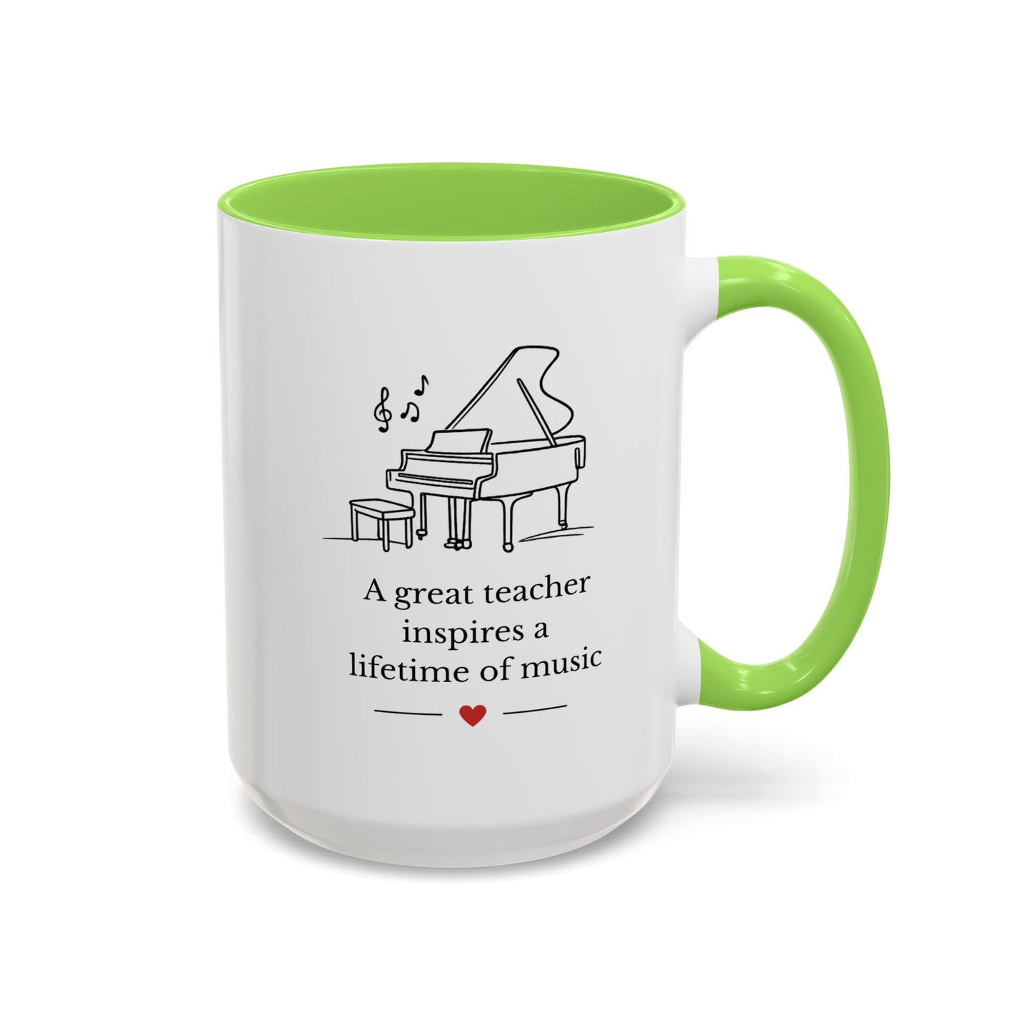 Music Teacher Mug — “A great teacher inspires a lifetime of music”