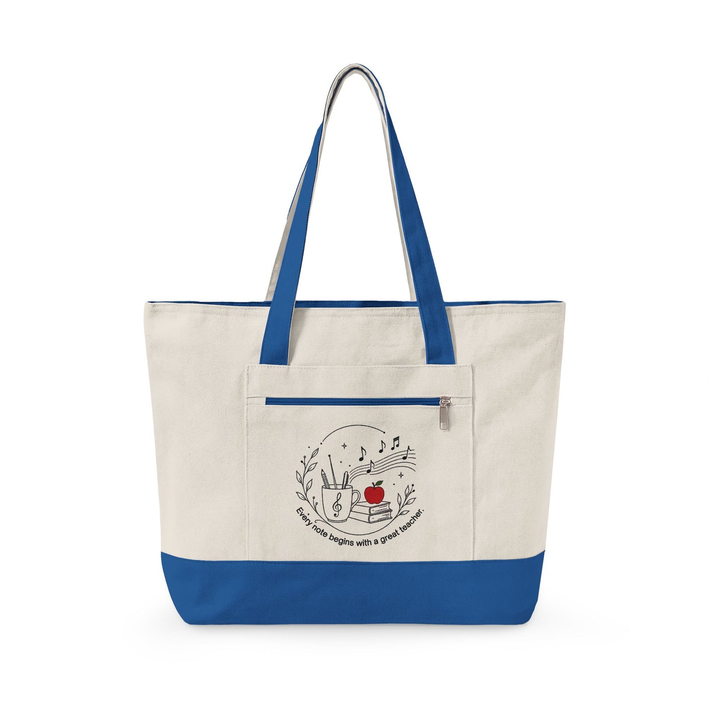 Music Teacher Appreciation Zippered Canvas Tote