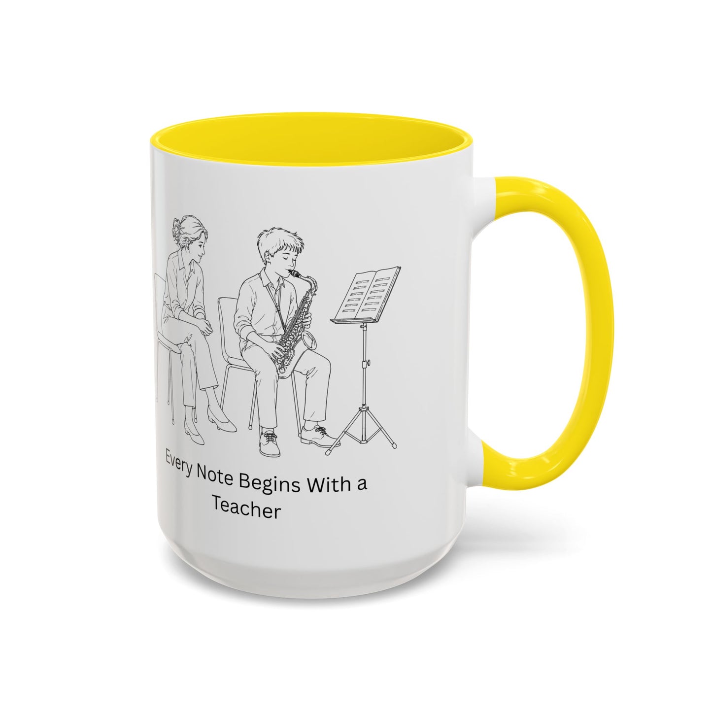 Saxaphone Teacher Coffee Mug — Every Note Begins With a Teacher