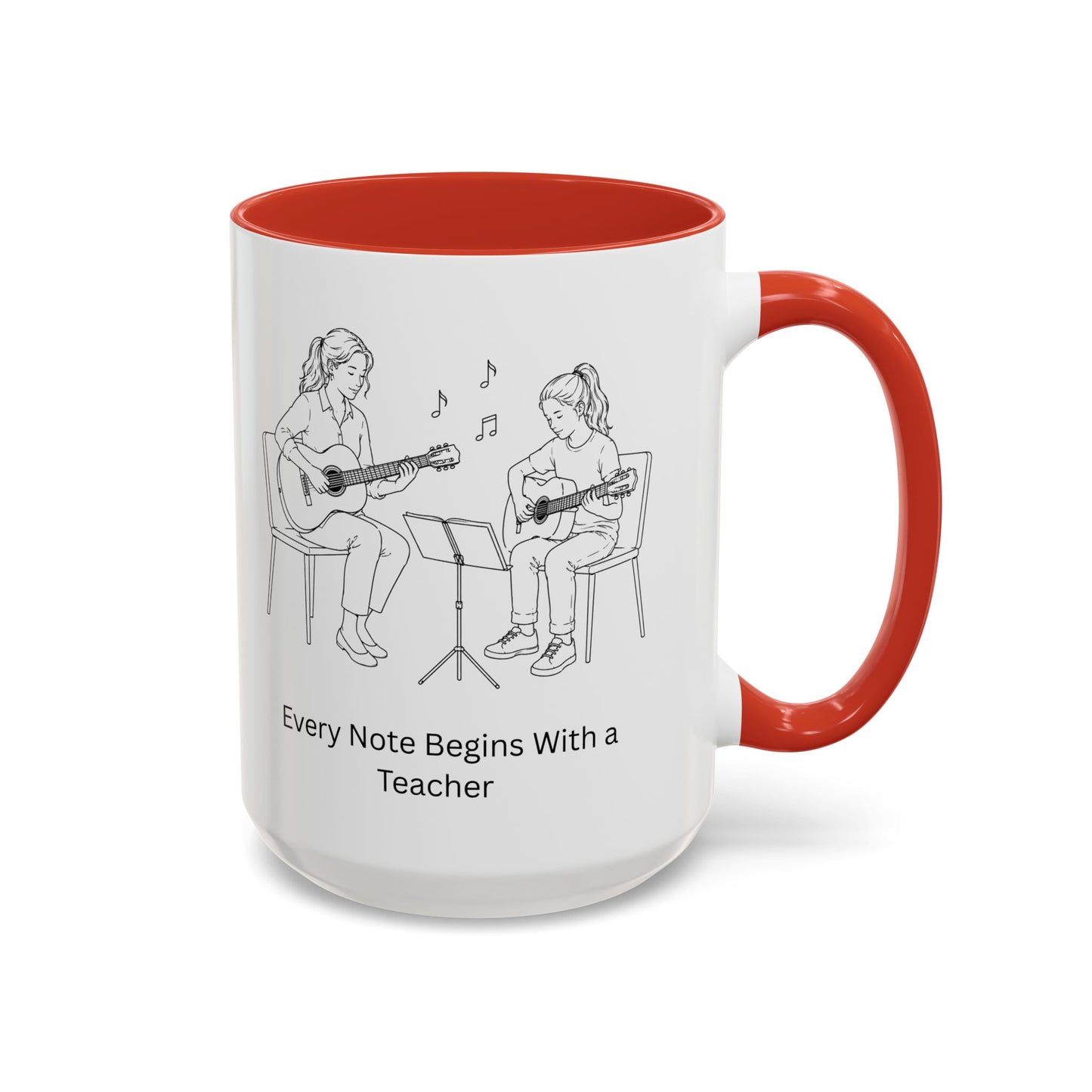 Guitar Teacher Coffee Mug - Every Note Begins With a Teacher
