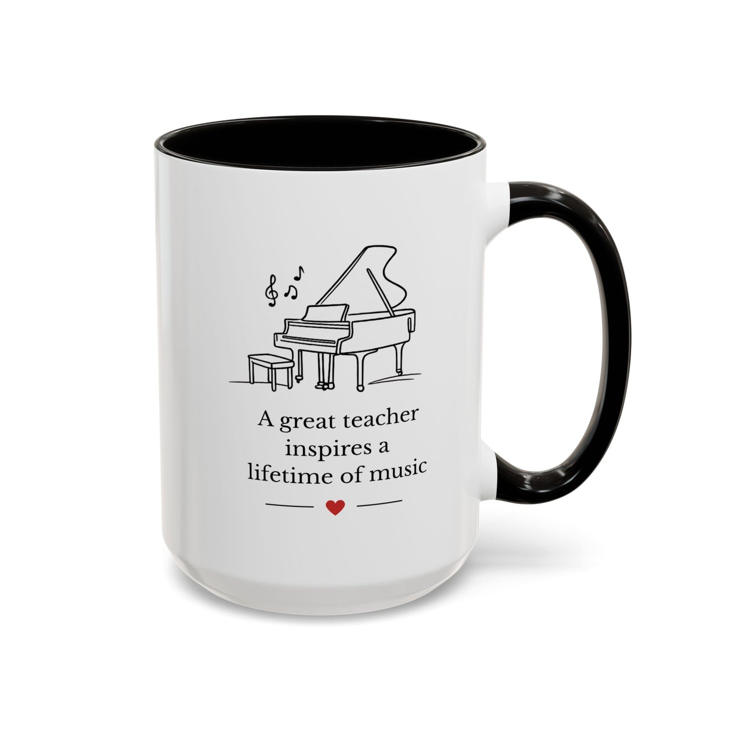Music Teacher Mug — “A great teacher inspires a lifetime of music”