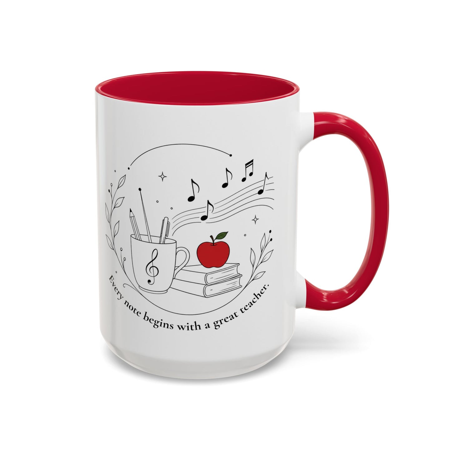 Teacher Appreciation Music Mug (11oz/15oz) — "Every note begins with a great teacher"