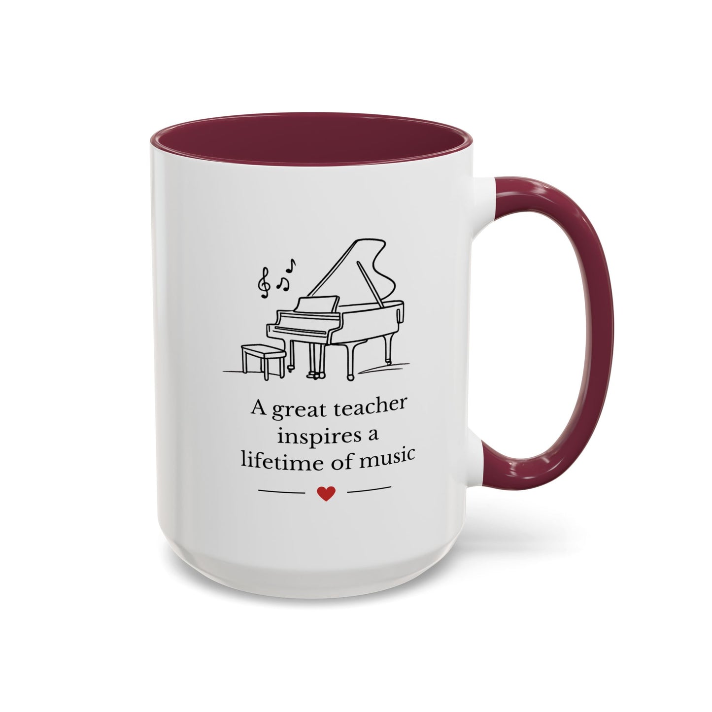 Music Teacher Mug — “A great teacher inspires a lifetime of music”